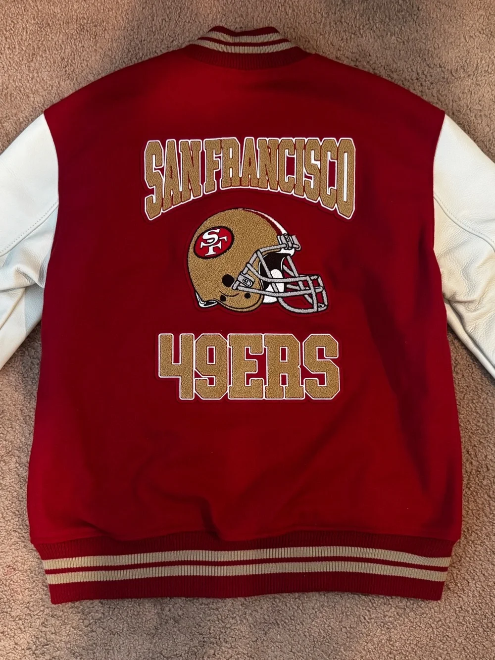 October’s Very Own OVO 49ers Niners SF Varsity Jacket XXL